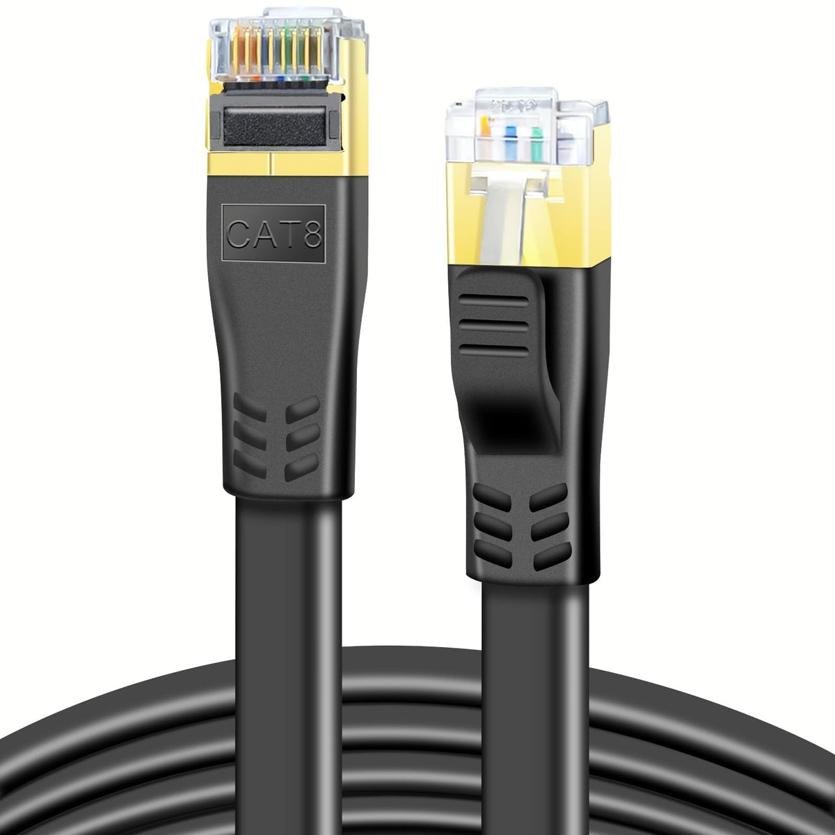 DDMALL Cat 8 Ethernet Cable 5m, 40Gbps Flat Internet Cable (5 Meter, White)