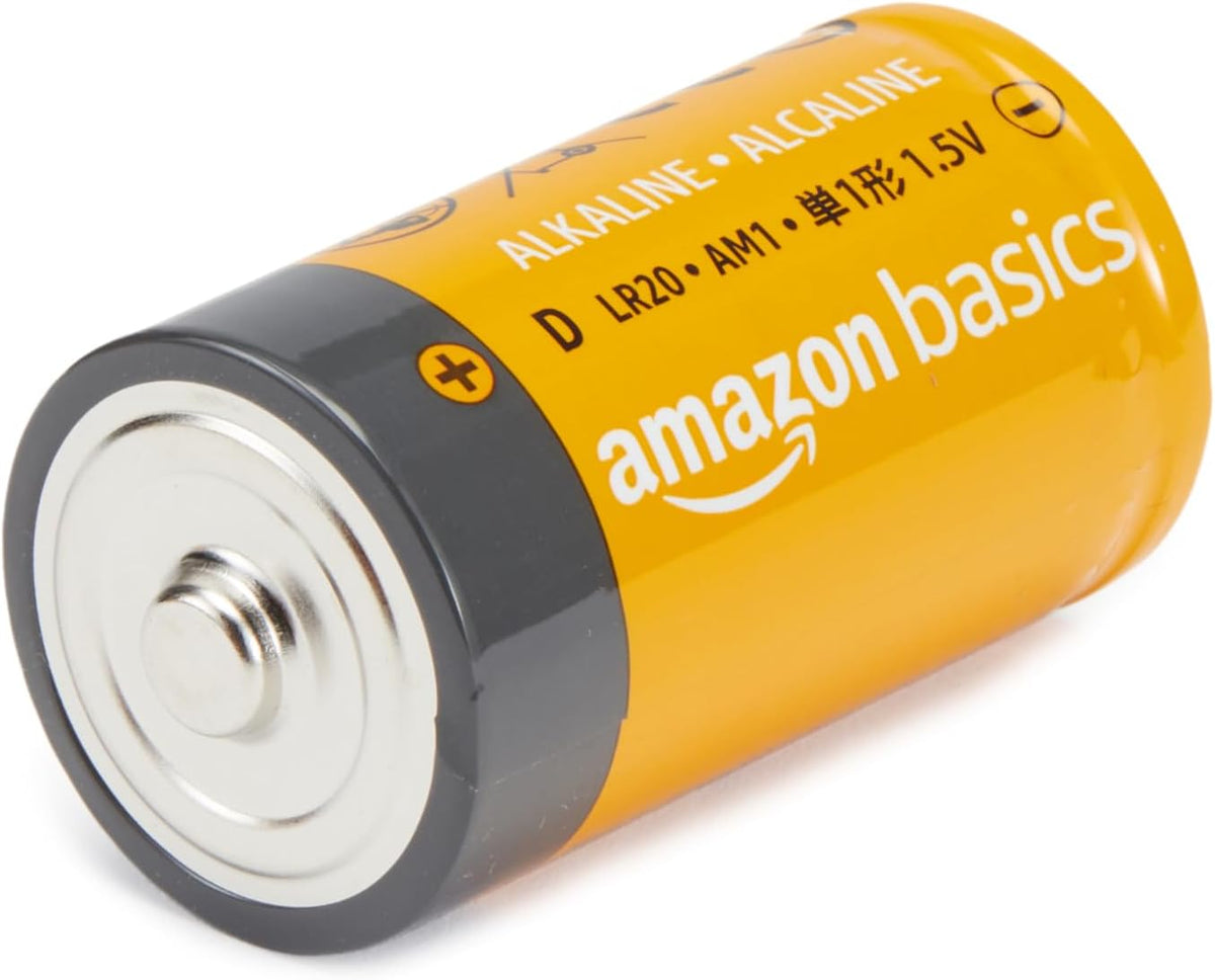 Amazon Basics 12-Pack D Cell All-Purpose Alkaline Batteries, 1.5 Volt, 5-Year Shelf Life