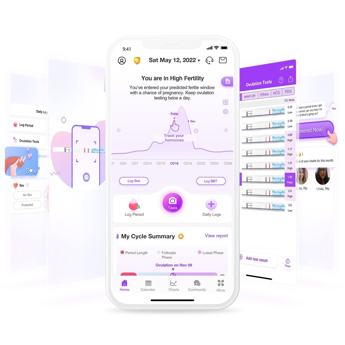 Easy@Home Ovulation Tests 25 Pack, LH Test Kit Powered by Premom App