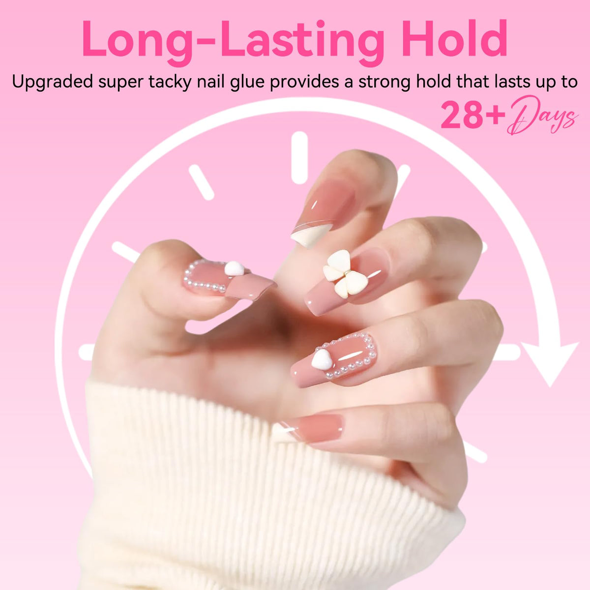 Makartt Extra Strong Nail Glue with Brush – 5s Dries Quickly, Long-Lasting Hold, 7ml Acrylic Adhesive for Nail Tips, Fake Nails & Repairs, No Nail Lamp Needed