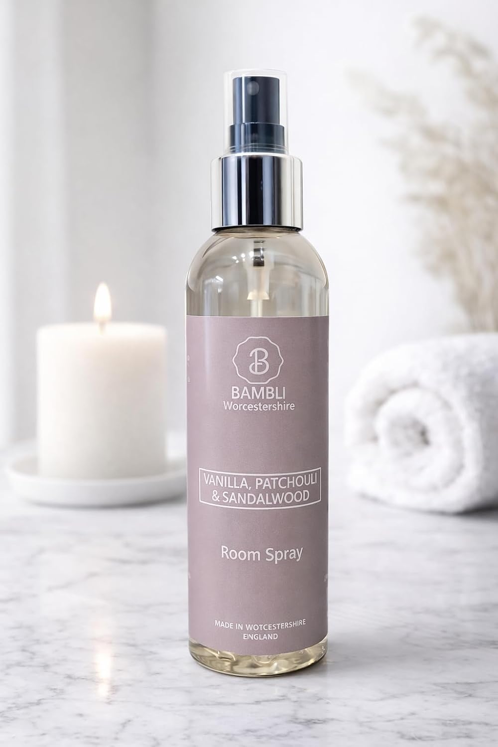 Bambu Vanilla, Patchouli & Sandalwood Luxury Room Spray 150ml – Long-Lasting Home Fragrance & Air Freshener for Bedroom, Bathroom & Office
