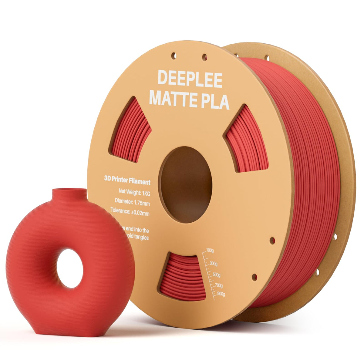 DEEPLEE Matte PLA Filament 1.75mm Matte White 1kg
