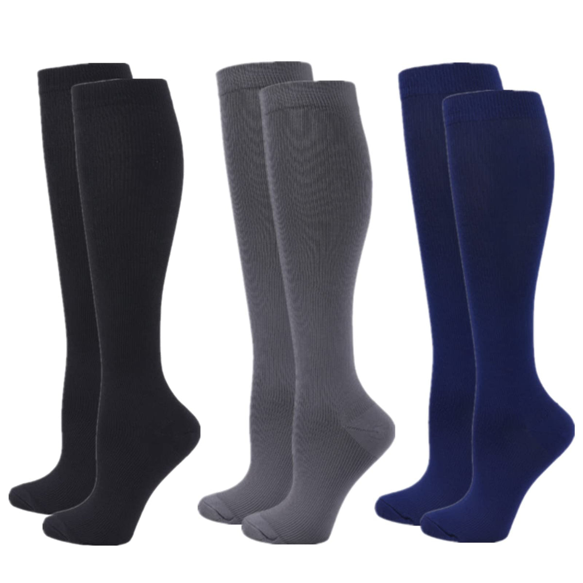 Compression Socks for Women Men, 2/3/4/6 Pairs 20-25mmHg Knee High Socks Compression Stockings for Sport, Athletic, Edema, Diabetic, Varicose Veins, Travel, Pregnancy, Nursing