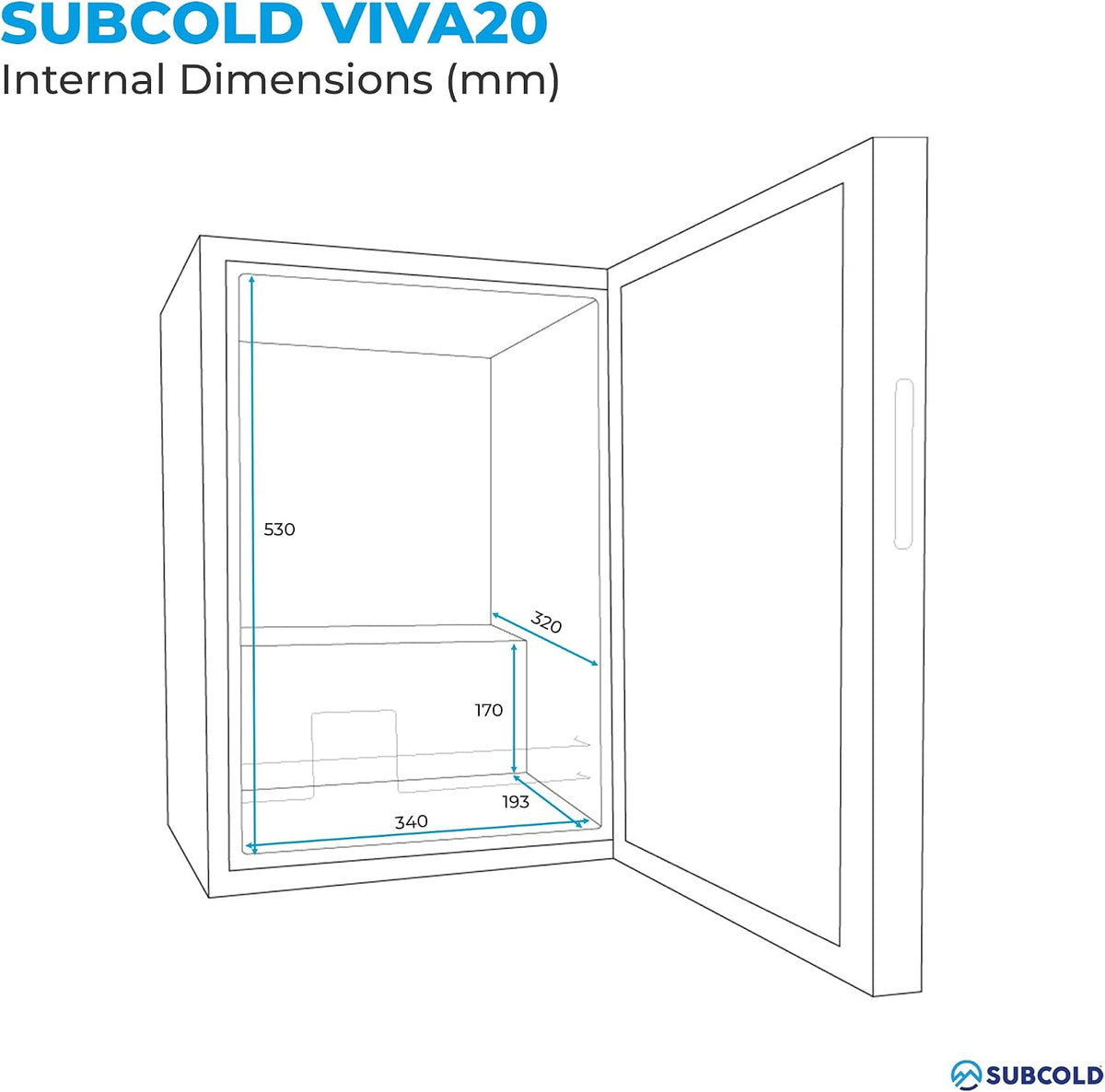 Subcold Viva20 Wine Fridge | 20 Bottles | 3-18°C | Tabletop