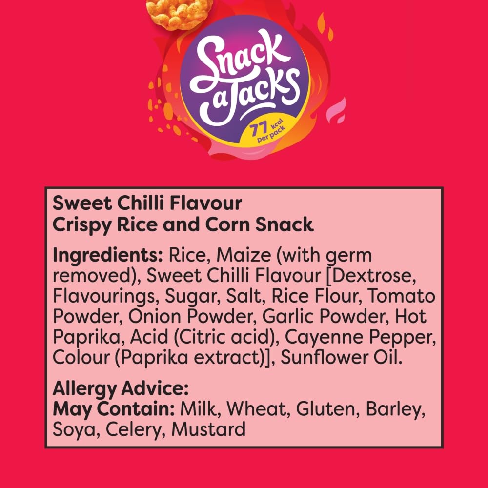 Snack a Jacks Sweet Chilli Multipack Rice Cakes Crisps 5 x 19g