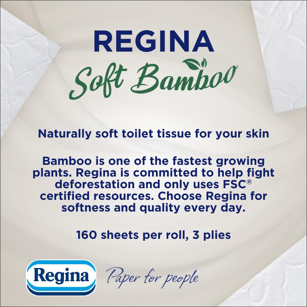 Regina Soft Bamboo, 9 Rolls of Toilet Tissue, 3-Ply