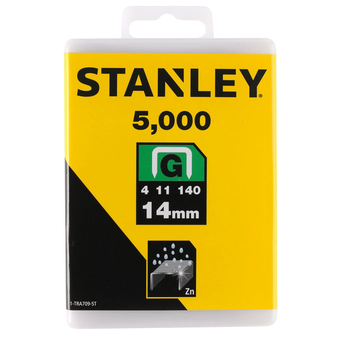 STANLEY 14mm Heavy-Duty Staples, Type G, Pack of 1000, 1-TRA709T