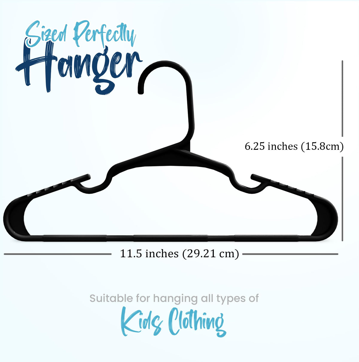 Utopia Home 20pcs Kids Hangers - 28cm Plastic Baby Hangers for Closet - Kids Hanger for Clothes and Baby Hanger for Closet - for Daily Standard Use (Grey)