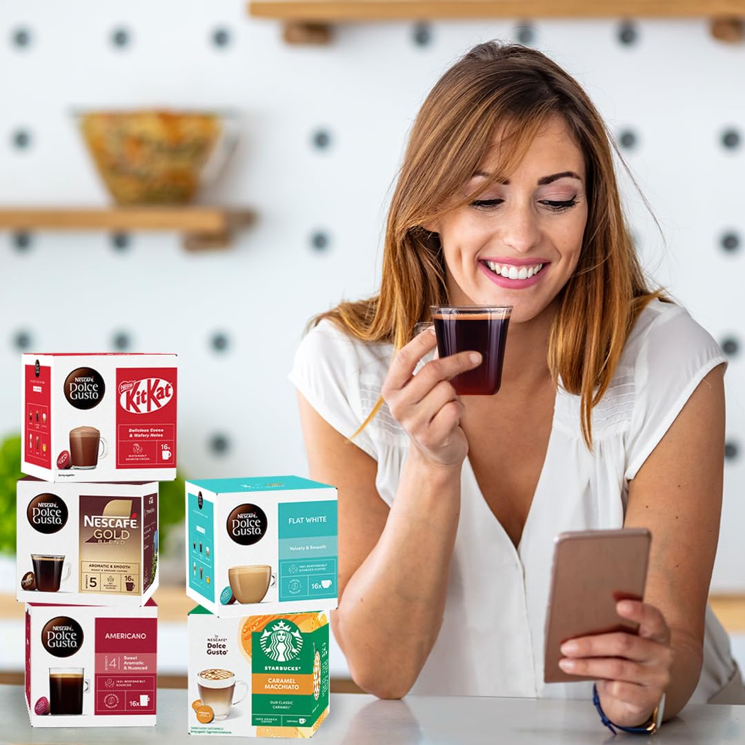 Nescafé Dolce Gusto Flat White Coffee Pods 16 Pods | Multipack of 3