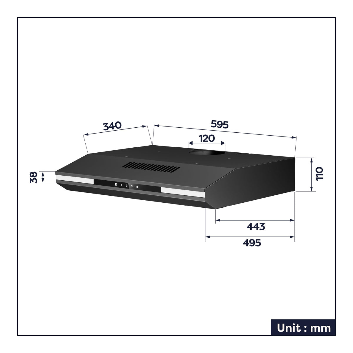 CIARRA CBPHW01 Portable Desktop Cooker Hood Recirculating 2 Speeds White