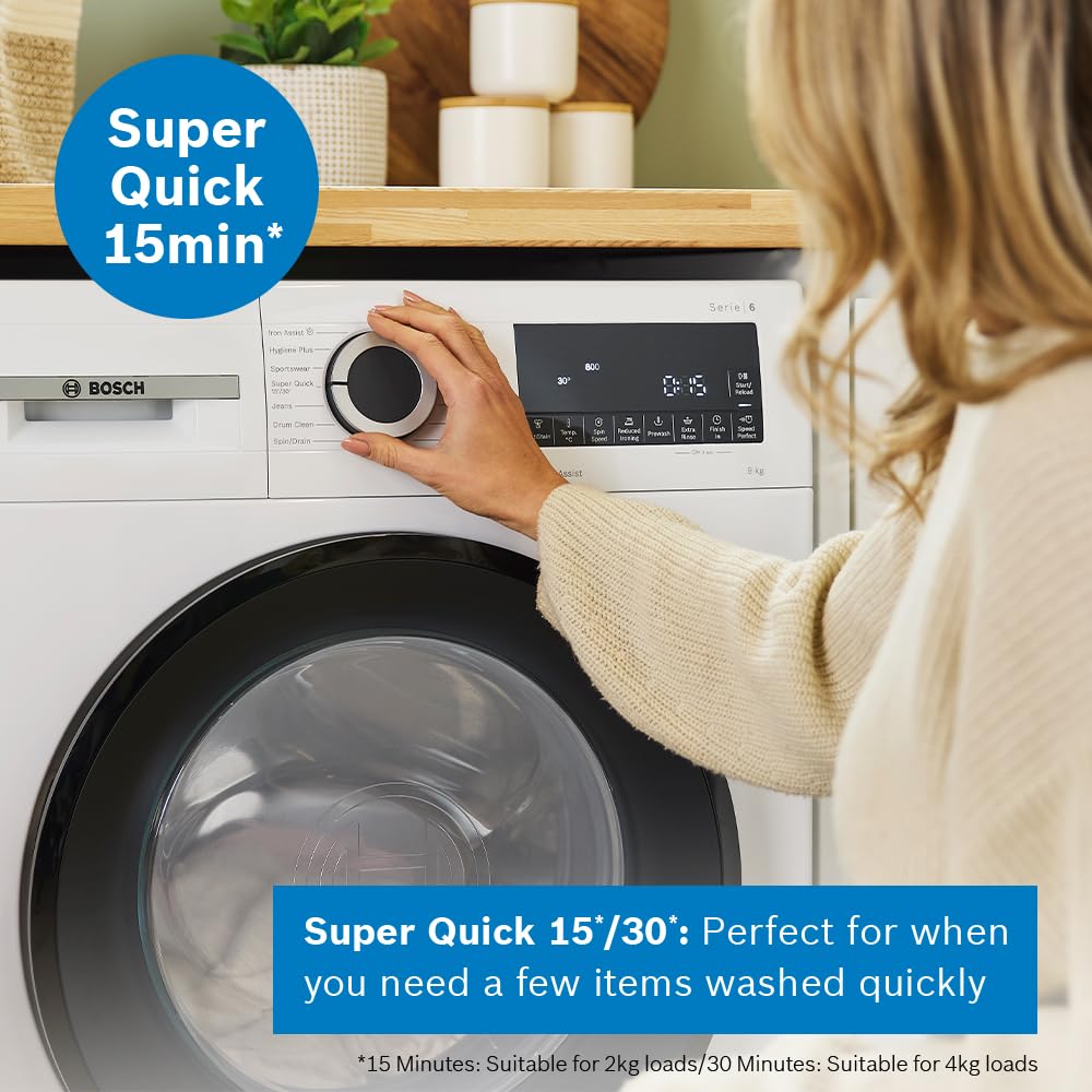 Bosch Series 6 WGJ25400GB Washing Machine, 10kg, 1400rpm, Energy Rating A, Freestanding, White