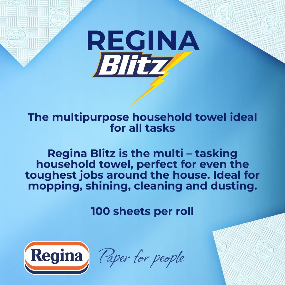 Regina Blitz, 8 Rolls of Household Towel, 3-Ply