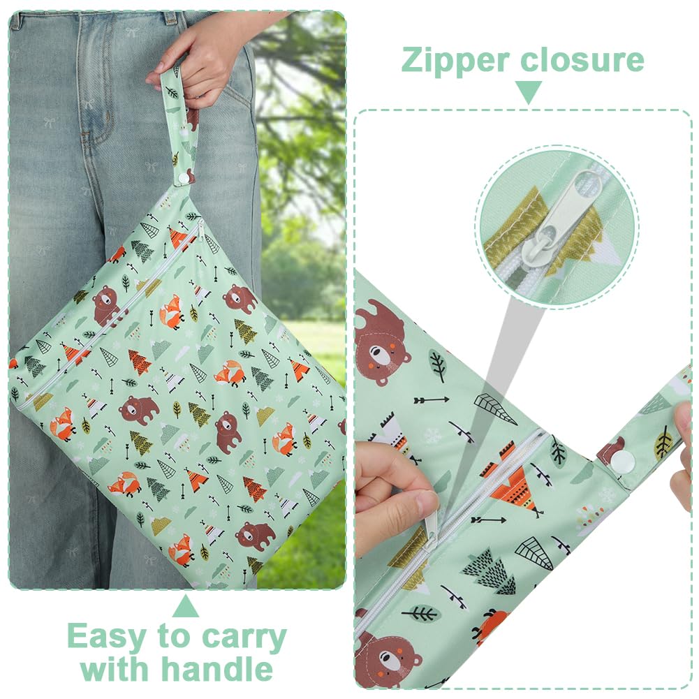 2PCS Wet Bags for Baby Items, Wet Swimsuits, Beach, Camping(Black)