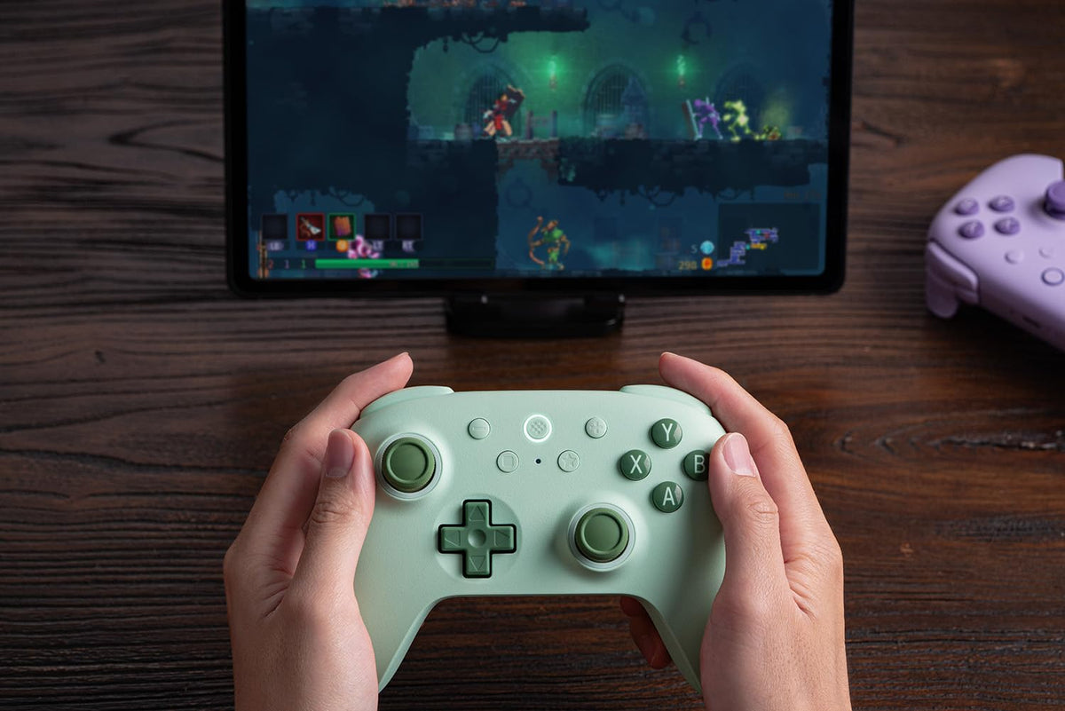 8Bitdo Ultimate 2C Wireless Controller for Windows PC and Android, with 1000Hz Polling Rate, Hall Effect Joysticks and Hall Triggers, and Remappable L4/R4 Bumpers (Peach)