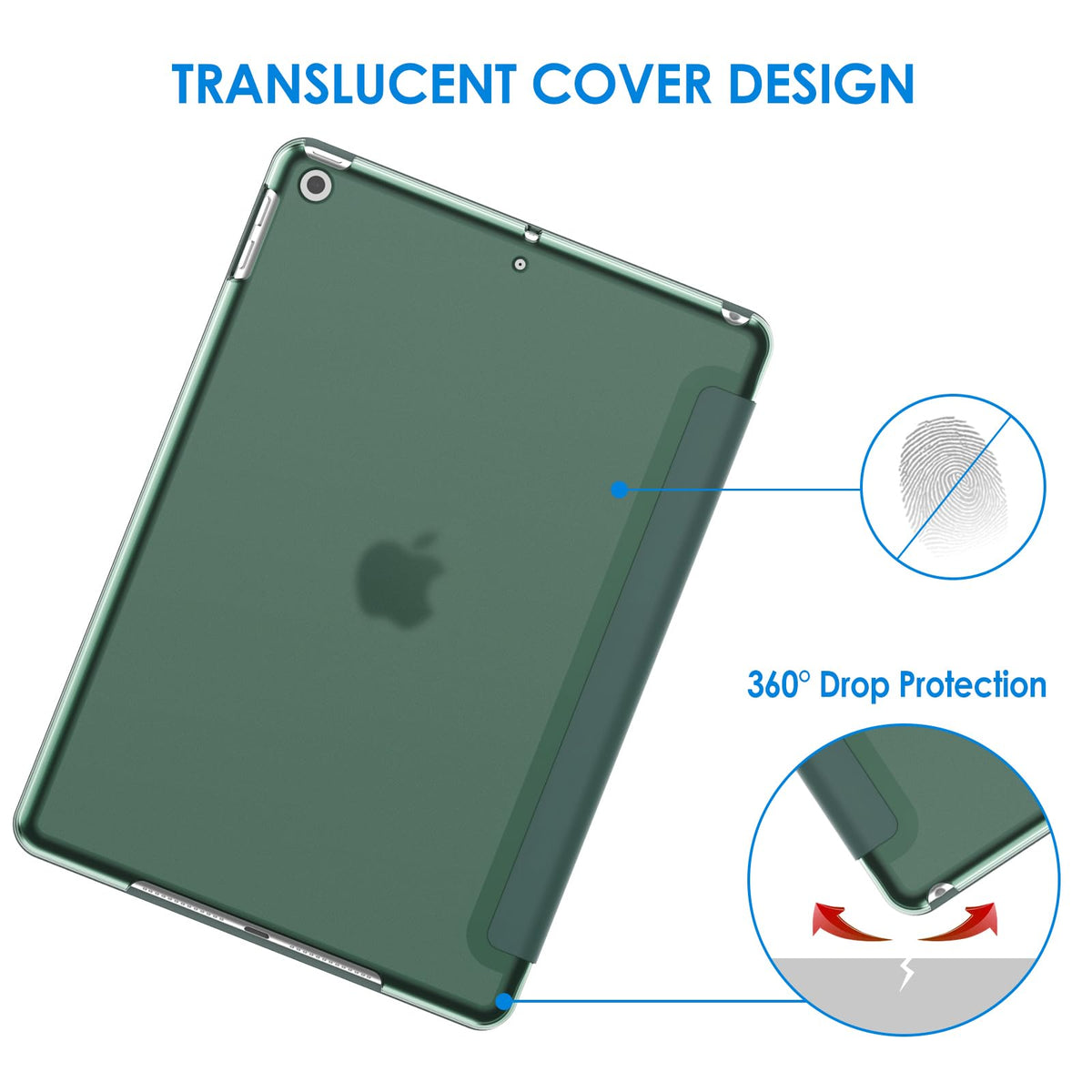 JETech Case for iPad 9th/8th/7th Gen 10.2", Beige