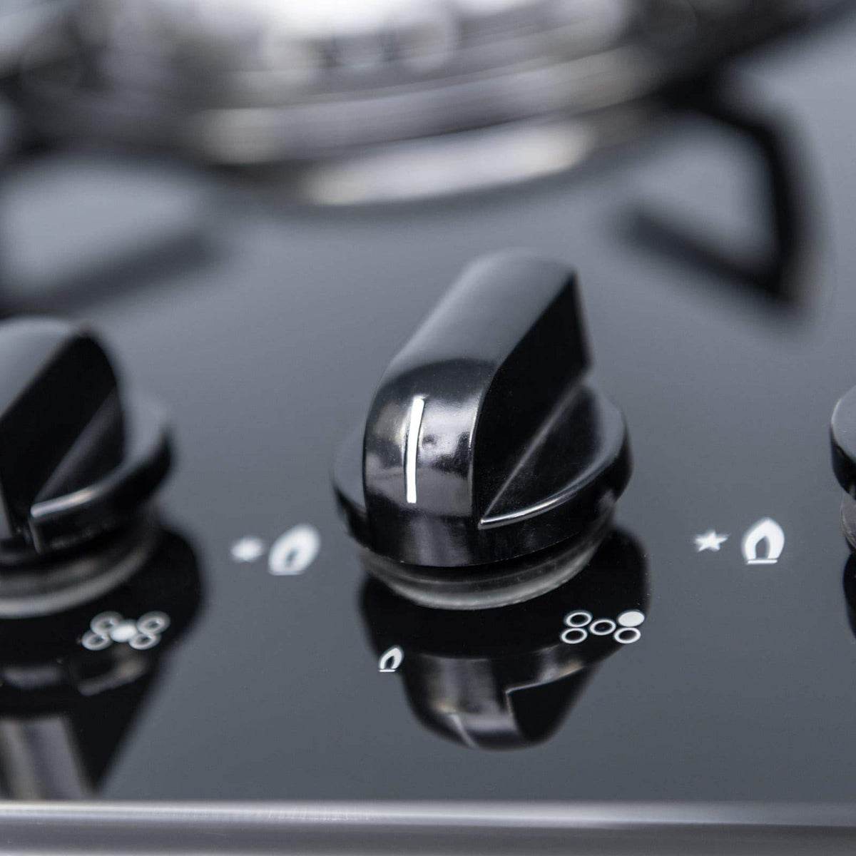 SIA GHG302BL 30cm 2 Burner Black Glass On Gas Domino Hob With Enamel Pan Stands