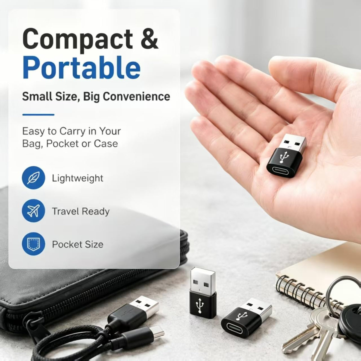 USB C to USB Adaptor, USB to USB C Adapter 2Pack, Type C Female to A Male Charger Cable Converter Compatible with Notebook, Tablet, Smartphone, iPad 10 Air 4 5,Apple 15 14 13 12 Pro Max (Red)