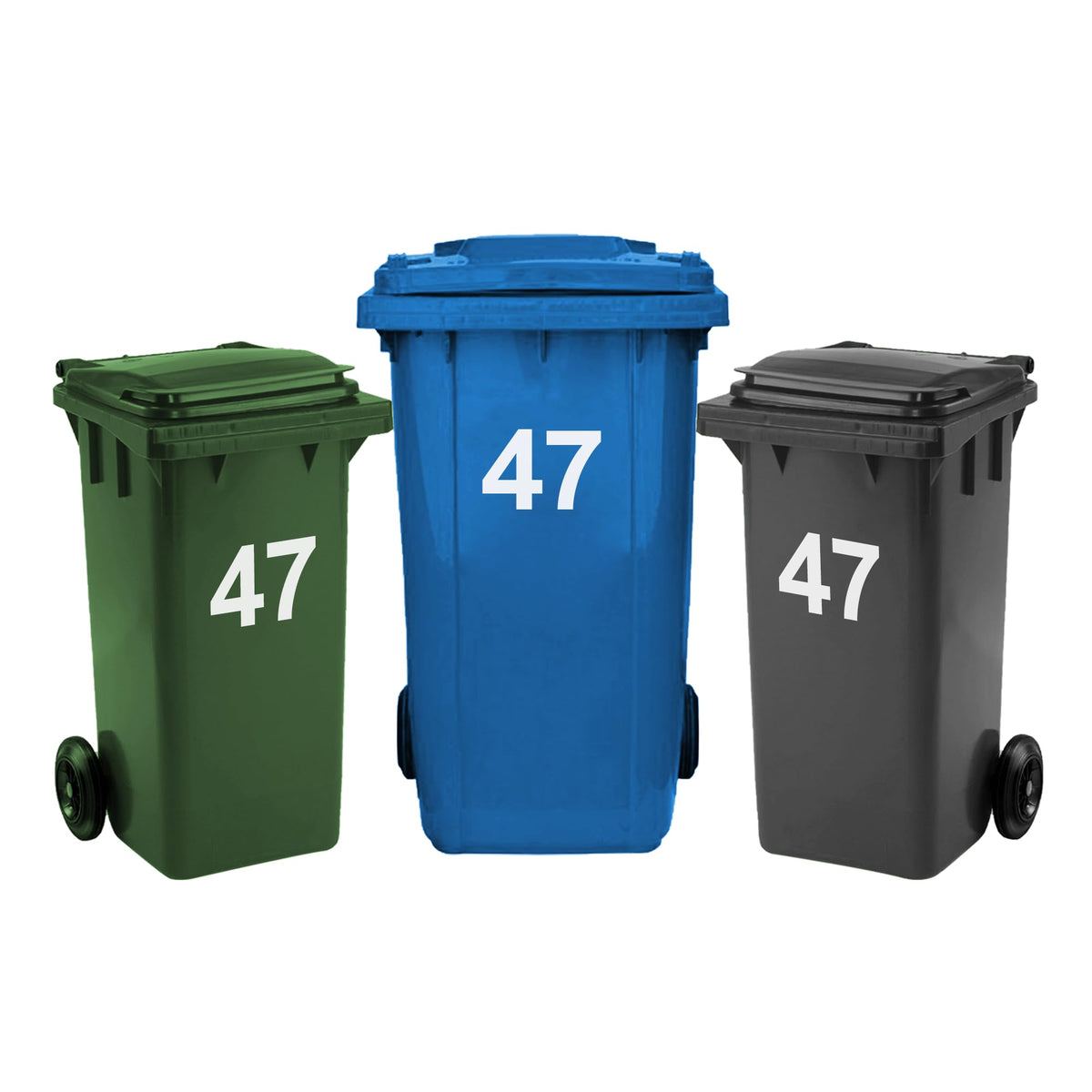 3 Pack Bin Numbers for Wheelie Bins 0-99/A-D | Large Number Stickers (45)
