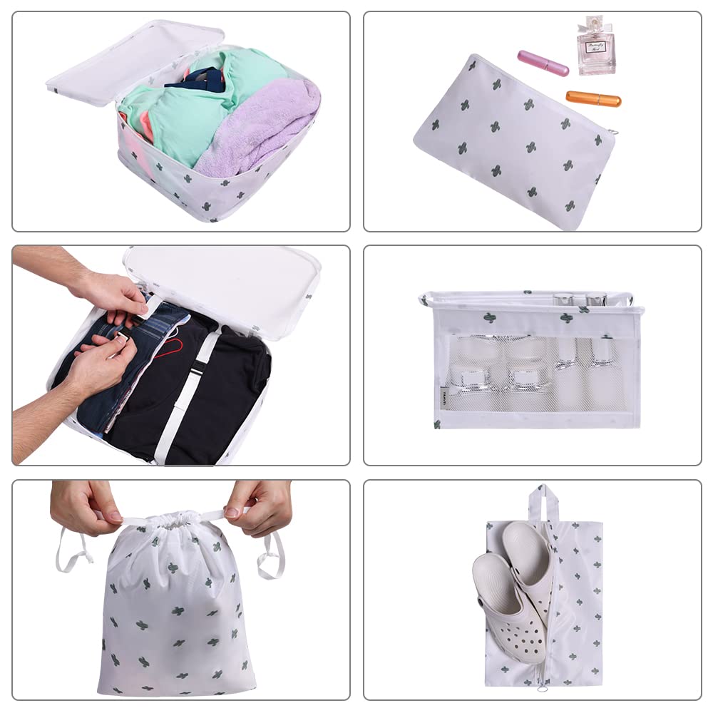 OSDUE Packing Cubes for Suitcase, 8PCS Thickening Travel Organiser Packing Bags Lightweight Travel Accessories Organizers Essentials Clothes Shoes Cosmetics Toiletries Storage Bags
