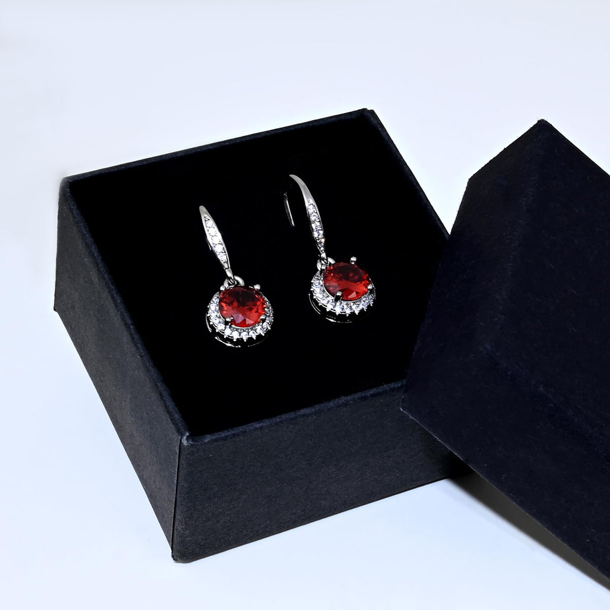 Birthstone Drop Earrings for Women, Silver Plated Dangle Earrings