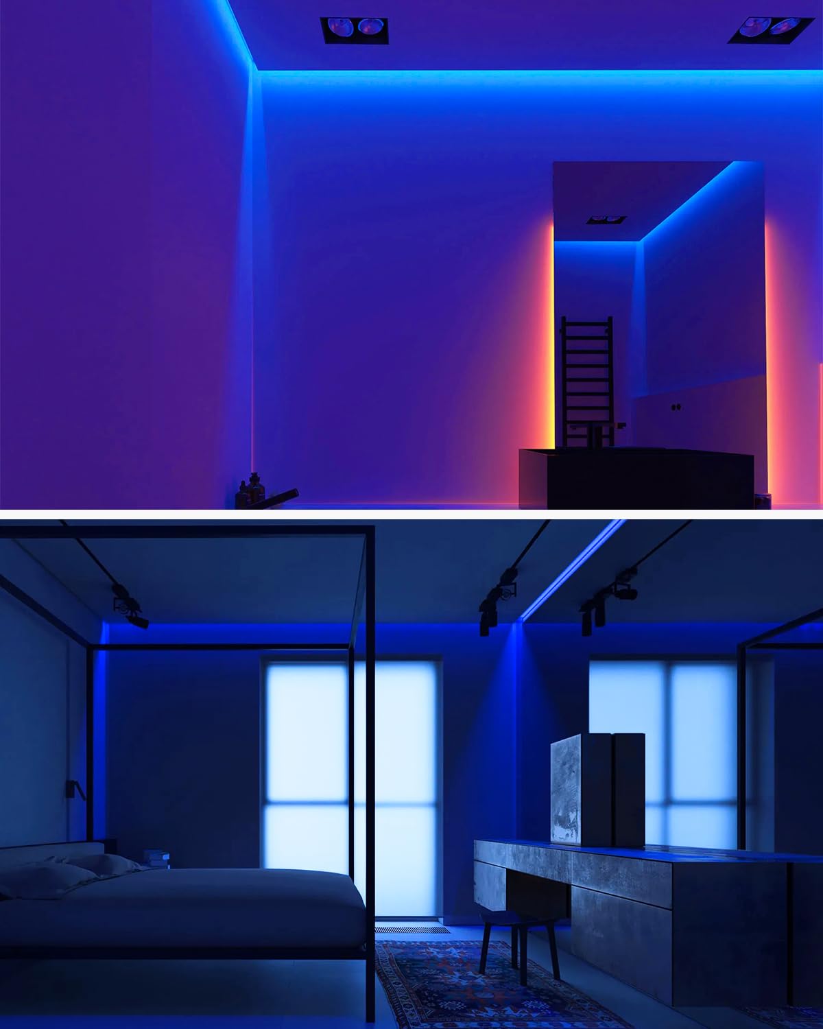Aclorol 12V Red LED Lights for Bedroom 5M Fleixible COB LED Strip Light