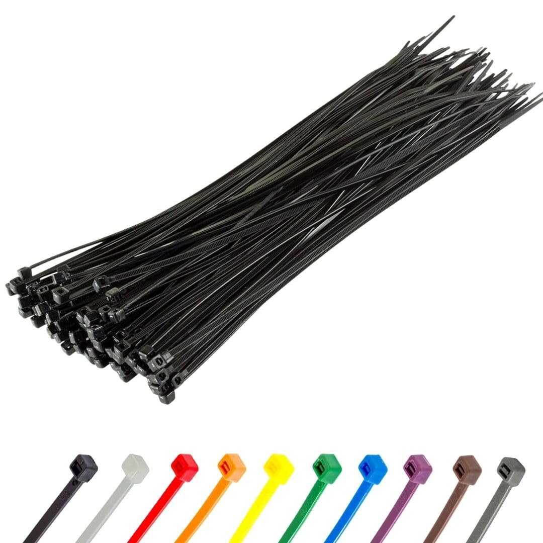 Gocableties Small Silver Cable Ties, 100mm x 2.5mm, Pack of 100, 4” Premium Nylon Zip Ties, Plastic Tie Wraps, Secure Self-Locking Mechanism, for Home, Garden, Office and DIY