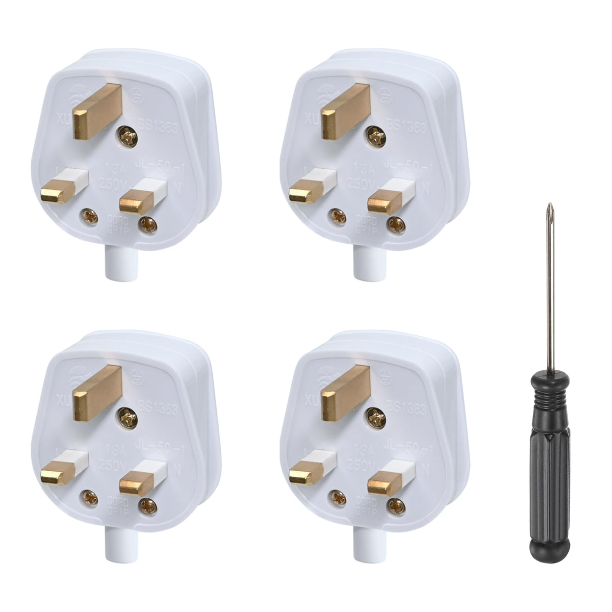 Double Dragon 13 Amp UK 3-Pin Plug | Heavy-Duty Rewireable Electrical Plug | Durable & Safe PC Flame Retardant Material | BS1363 & BSI Certified | Cord Grip for Secure Wiring (Pack of 2, Black)