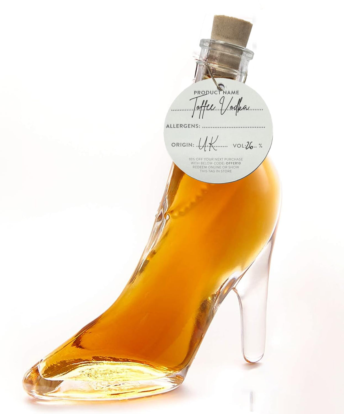 IL GUSTO Pink Vodka in Stiletto – Lady Shoe Glass Bottle 40ml – Premium Fruity Berries Vodka 36% ABV – Unique Gift for Her