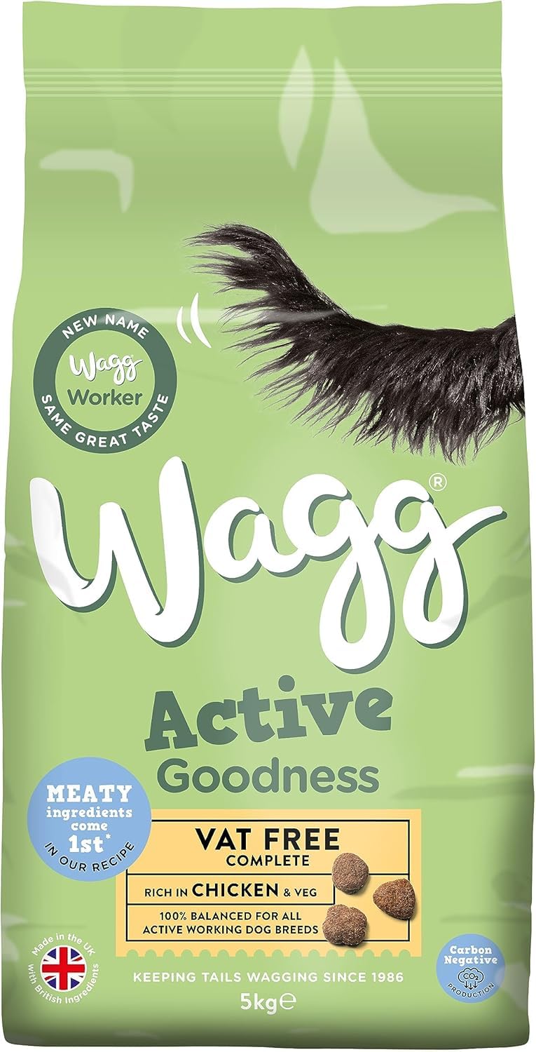 Wagg Active Goodness Complete Dry Adult Dog Food Beef & Veg 12kg - For All Active Working Dog Breeds