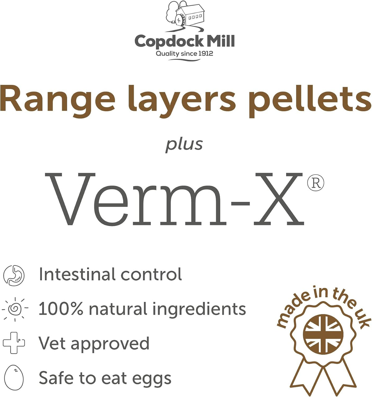 Copdock Mill Range Layers Pellets with Verm-X Chicken Feed 20kg