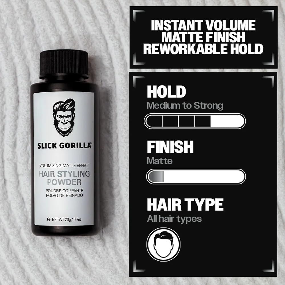 Slick Gorilla Hair Styling Powder for Men, Texture Powder 20g