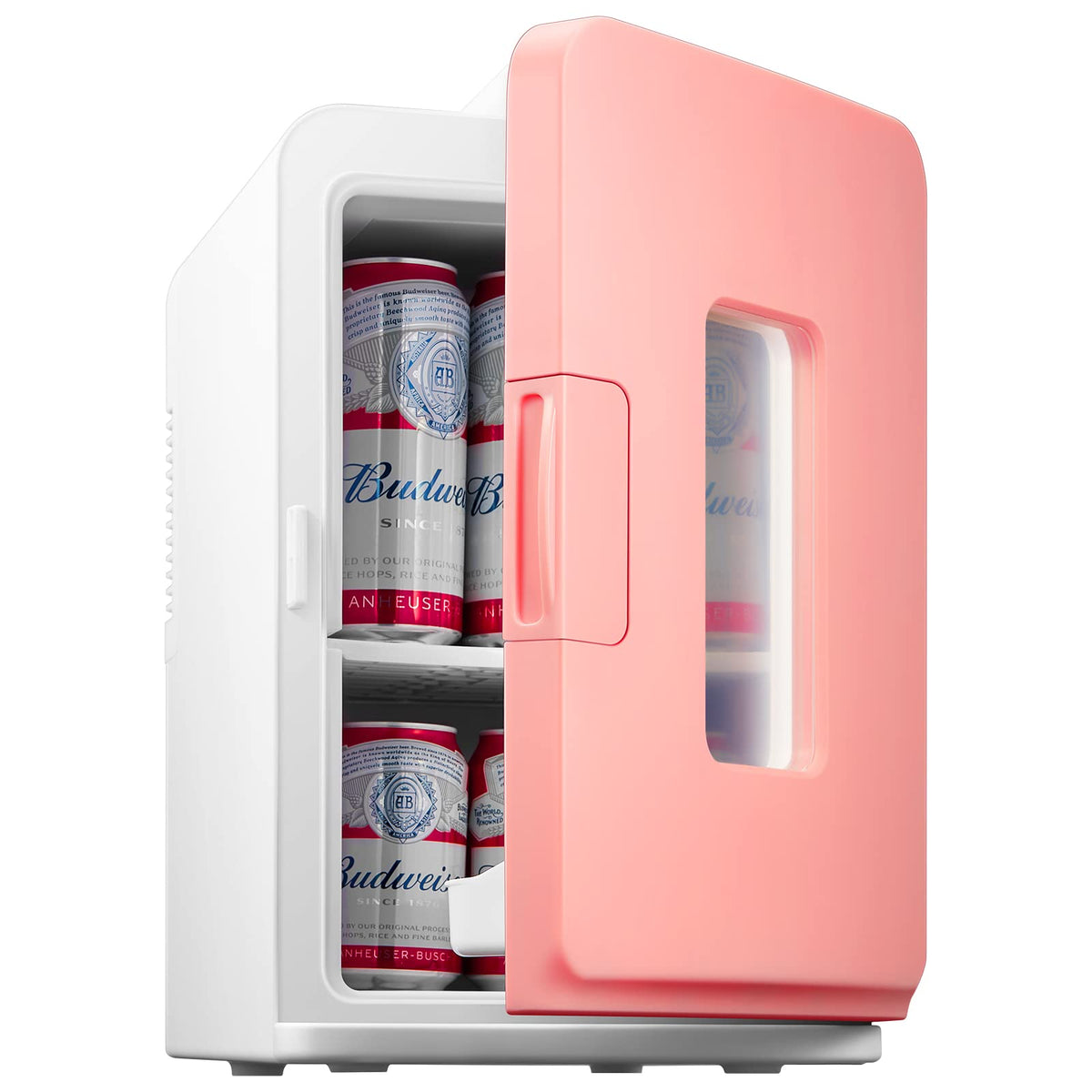 Mini Fridge 15L/21 Cans Mini Fridge for Bedrooms, Upgrade AC+12V DC Power Small Fridge for Dorm, Car, Office, Travel | Max & ECO Mode, Thermoelectric Cooler and Warmer | for Skincare, Beauty, Drink