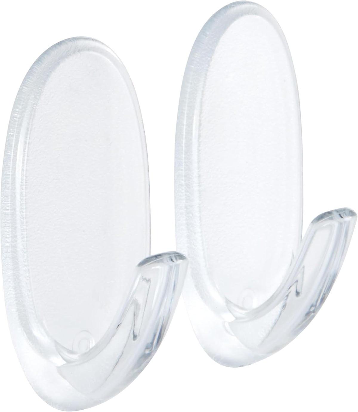 Command Small Hooks with Clear Strips, Pack of 2 Hooks + 4 Adhesive Strips, Transparent - Indoor Use - Suitable for Hanging Items up to 450 g - Damage Free Hanging
