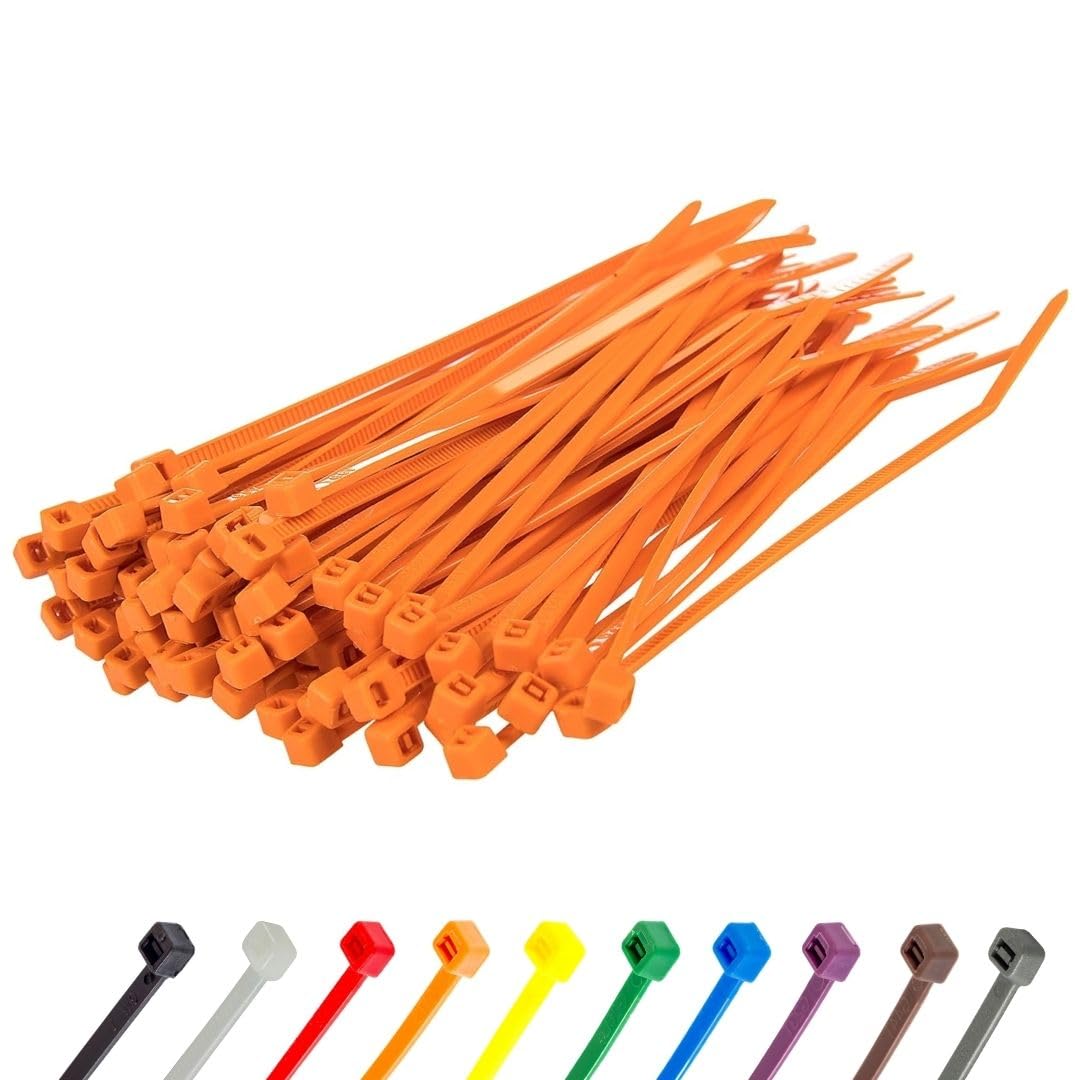 Gocableties Small Silver Cable Ties, 100mm x 2.5mm, Pack of 100, 4” Premium Nylon Zip Ties, Plastic Tie Wraps, Secure Self-Locking Mechanism, for Home, Garden, Office and DIY