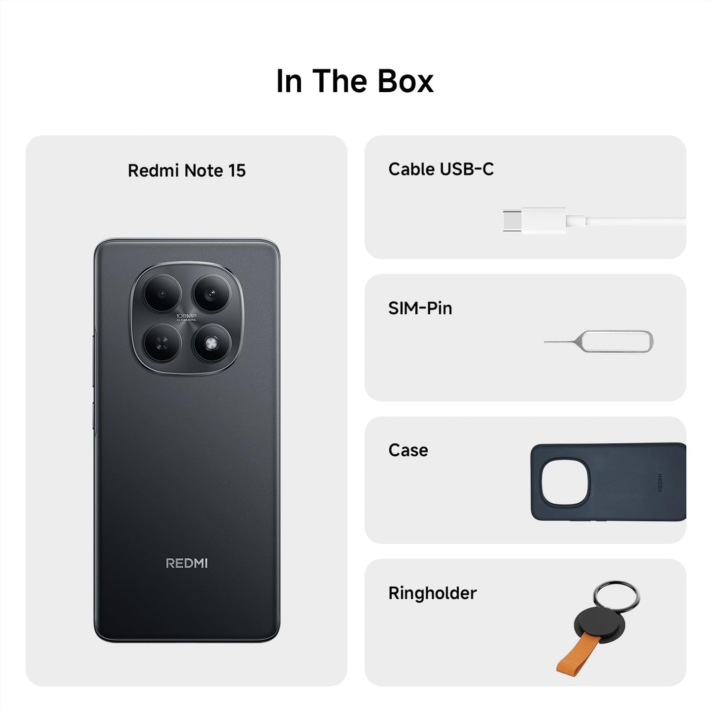 XIAOMI Redmi Note 15 5G, Smartphone 8+256 GB, Ultra-slim Design, IP65 Water Resistance, 108MP Super-clear Camera, 6.77" FHD+ Display, Glacier Blue, Warranty 2 years, Charger Not Included | 120Hz, 25098RA98G