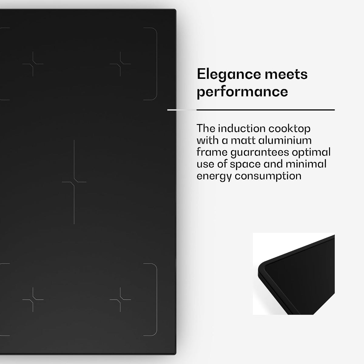 Klarstein Velaire Induction Hob 90 cm – 5 Zone Cooktop 7200W, Touch Slider, 9 Power Levels, 2 Flex Zones, Residual Heat Indicator