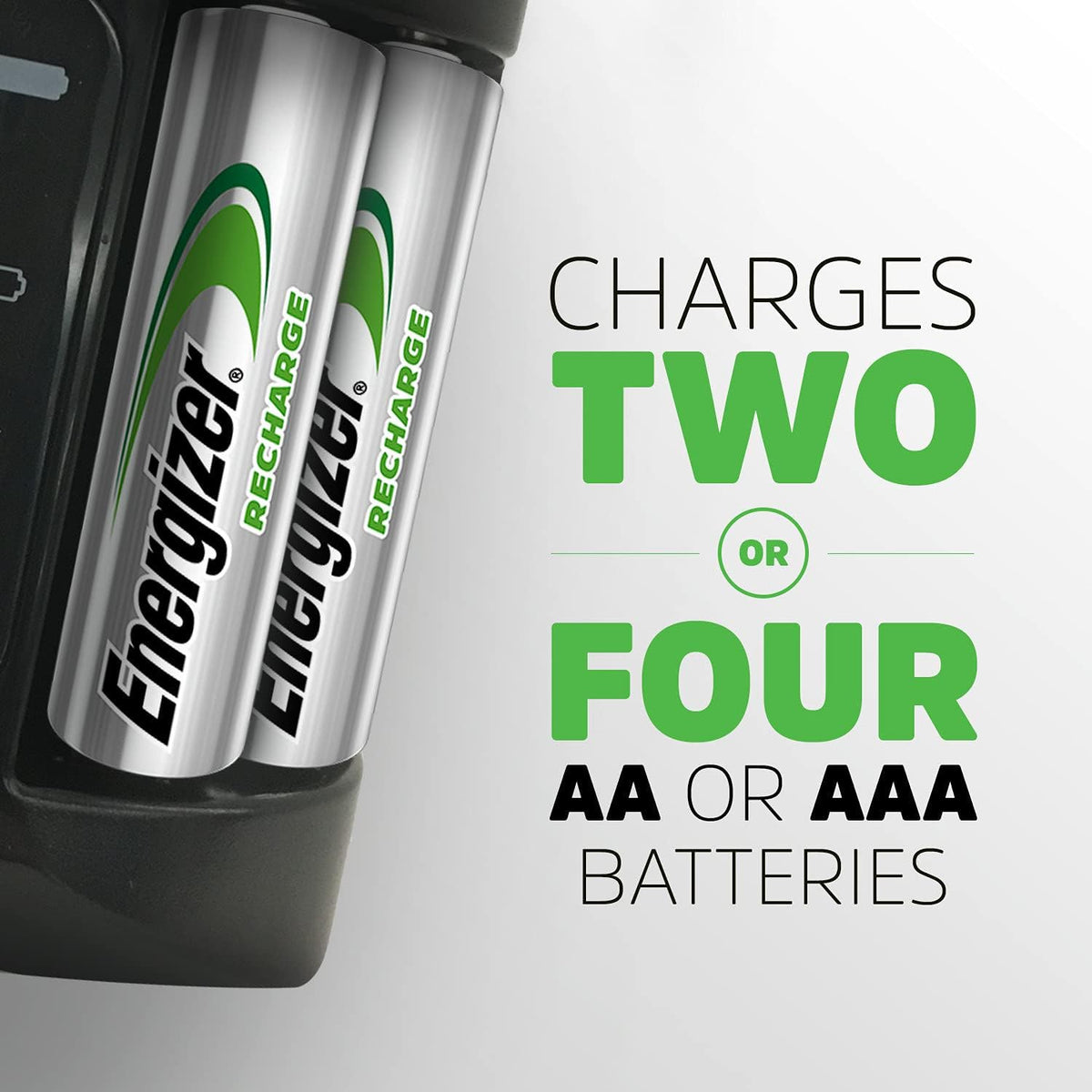 Energizer Recharge Pro Battery Charger + 4 AA Batteries Included 2000 mAh