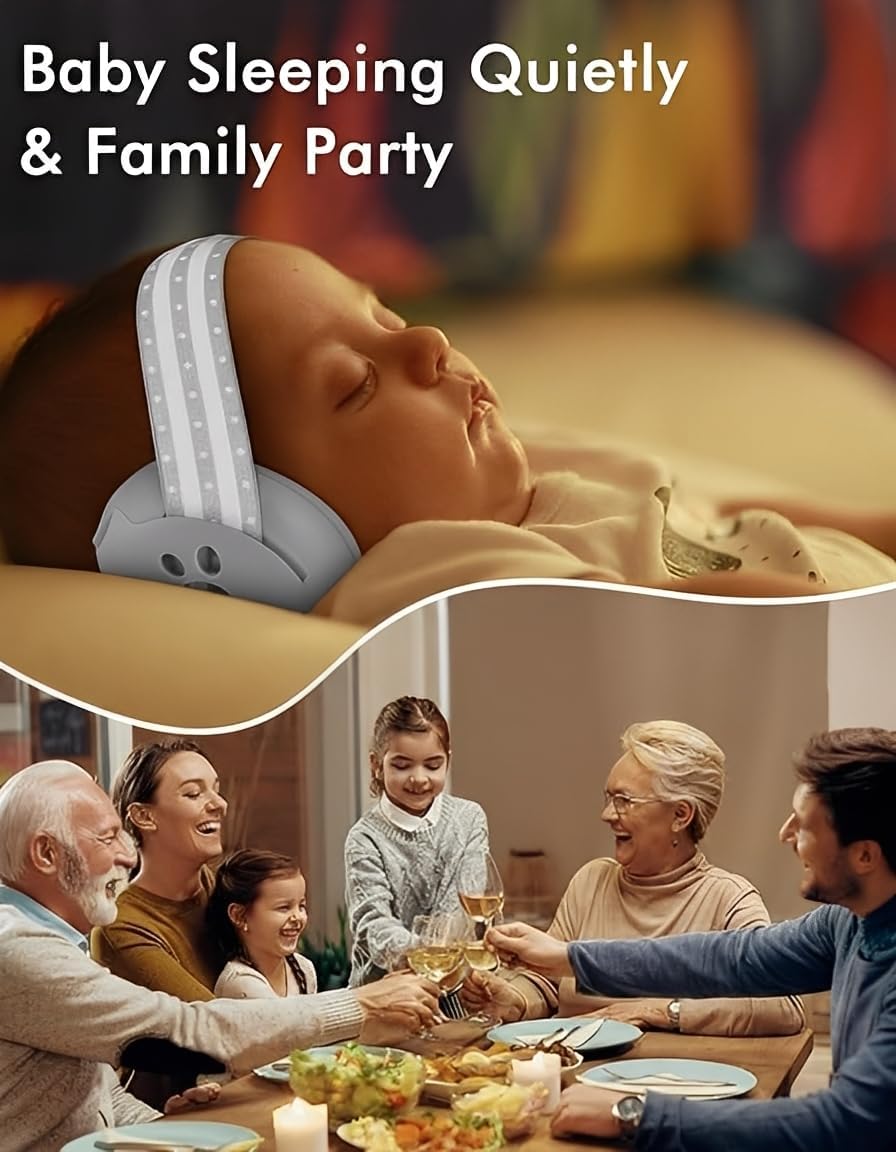 Baby Ear Defenders for 0-36 Months, Soft Adjustable with Noise‑Reduction