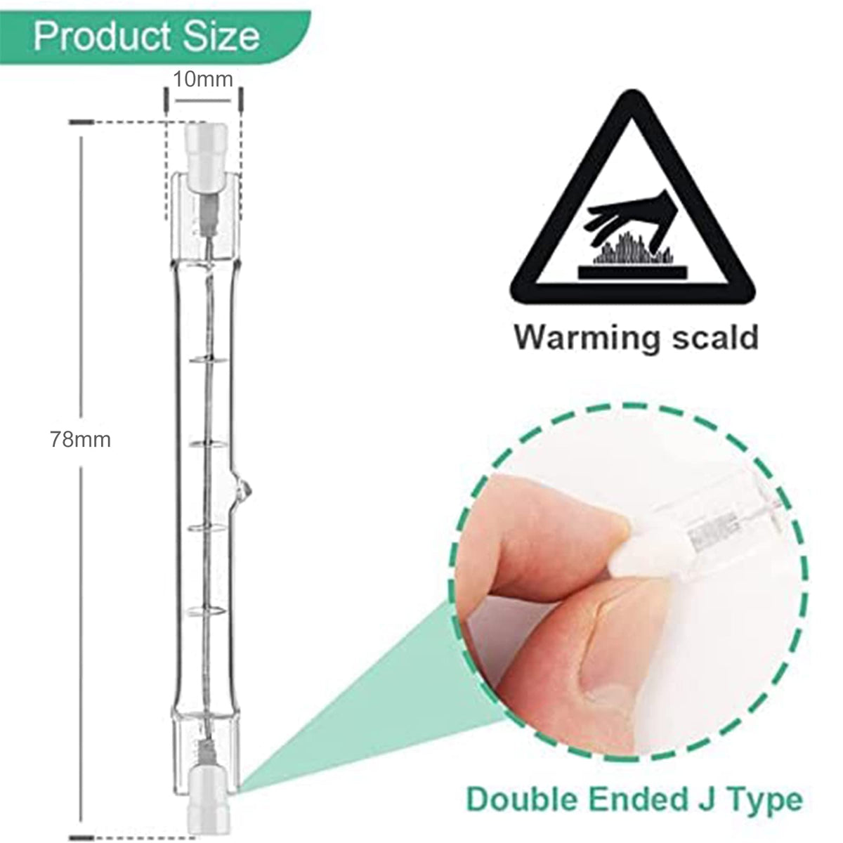 r7s Halogen Light Bulbs 78mm 150w