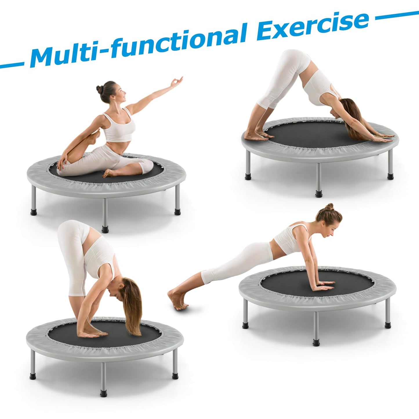 COSTWAY 38" Foldable Mini Fitness Trampoline with Carry Bag — Max 150 kg