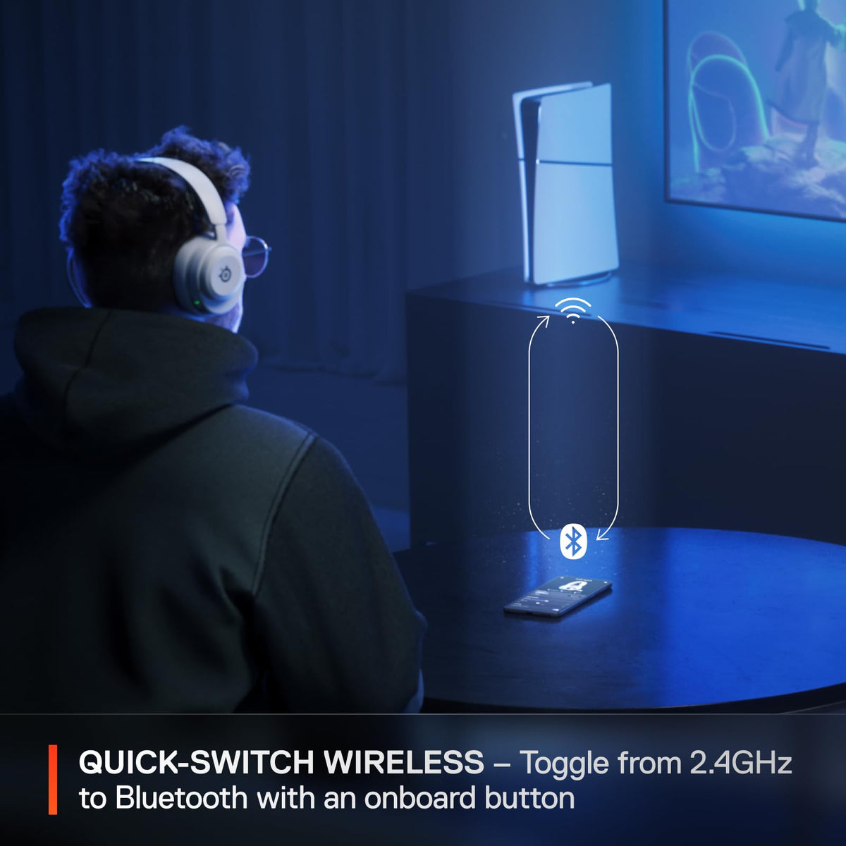 SteelSeries Arctis Nova 5P Wireless - PS5 Gaming Headset - 100+ Audio Presets via App - Neodymium Magnetic Drivers - 60H Battery - 2.4GHz/BT - ClearCast Gen2.X Mic - Supports PS4, PC, Mobile