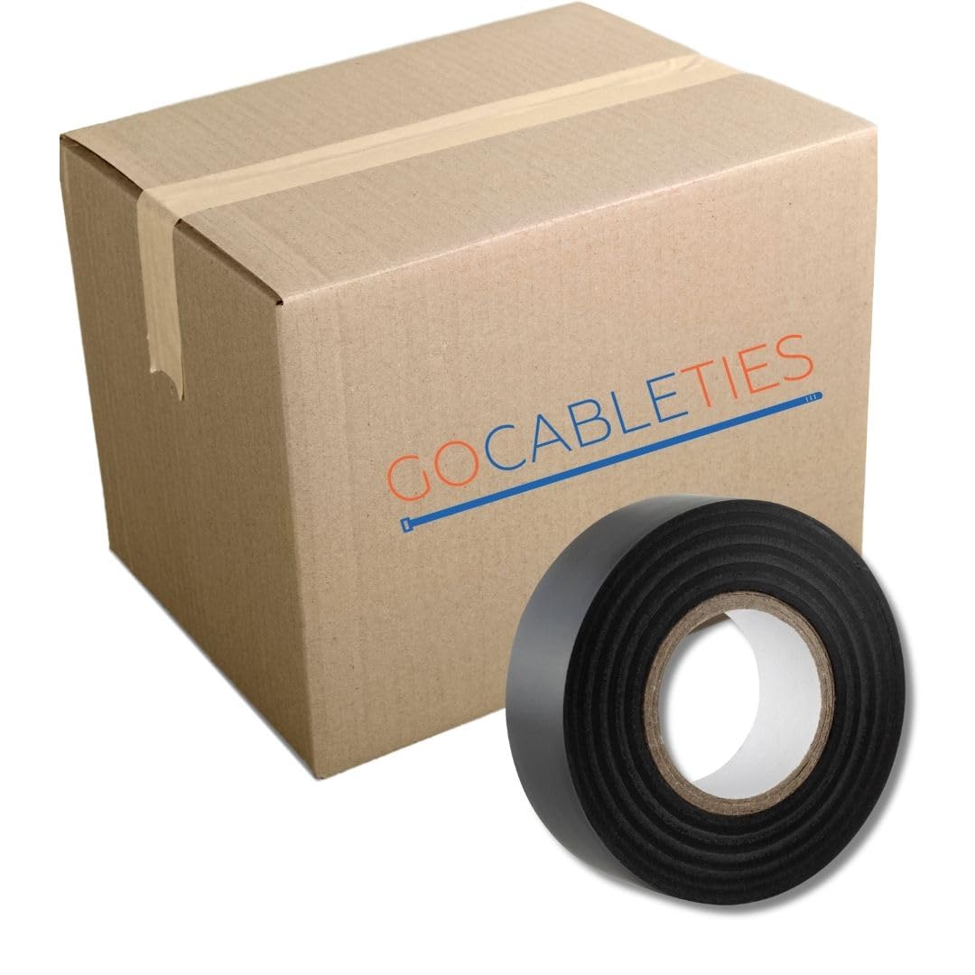 Gocableties Grey Electrical Tape, 19mm x 20m, Strong Self-Adhesive PVC Insulation Tape for Insulating, Repairing and Protecting Electrical Wires, 2 Rolls