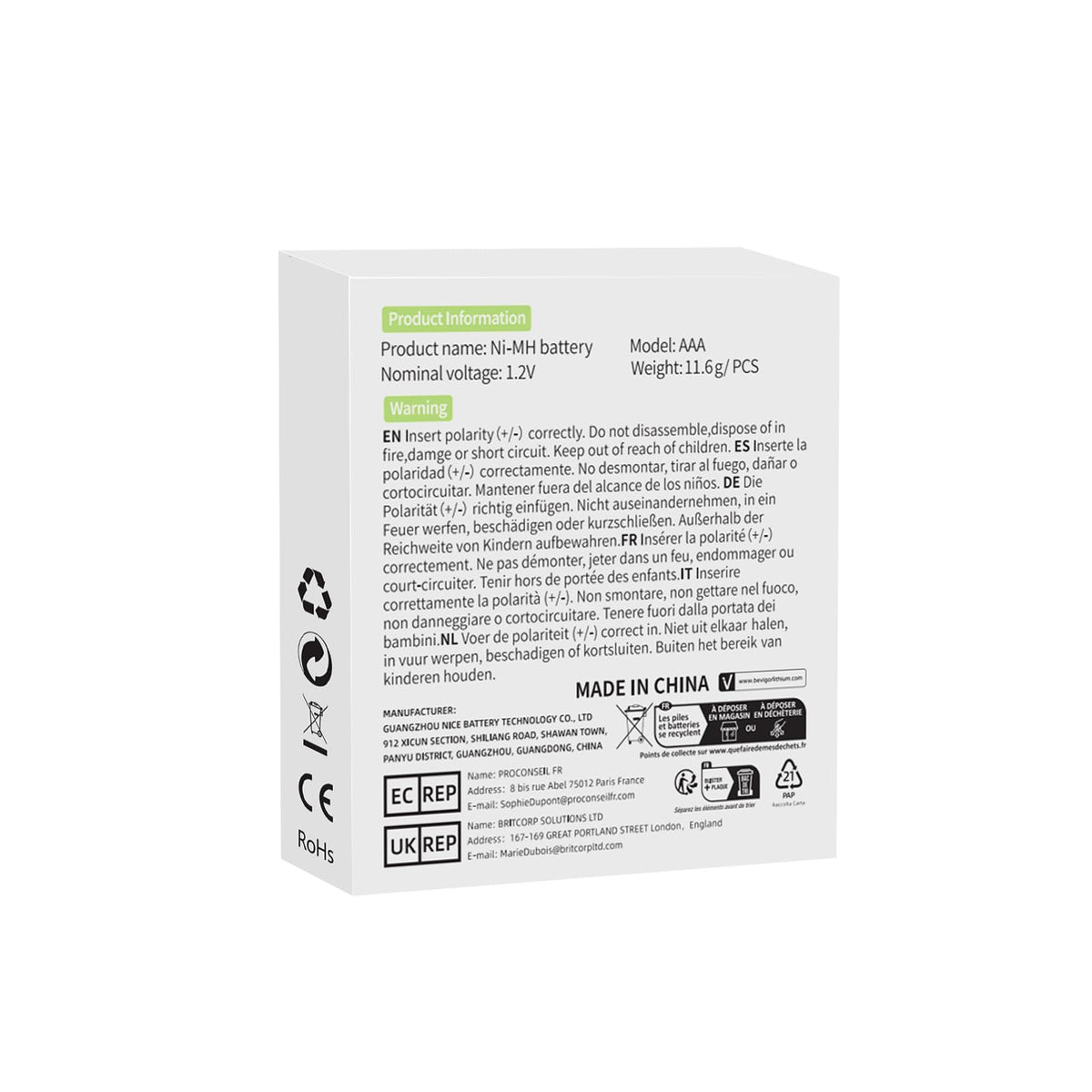 BEVIGOR AA Rechargeable Batteries 8 Pack, 1500 Cycles 2800mAh 1.2V High Capacity AA Ni-MH Rechargeable Batteries, Precharged