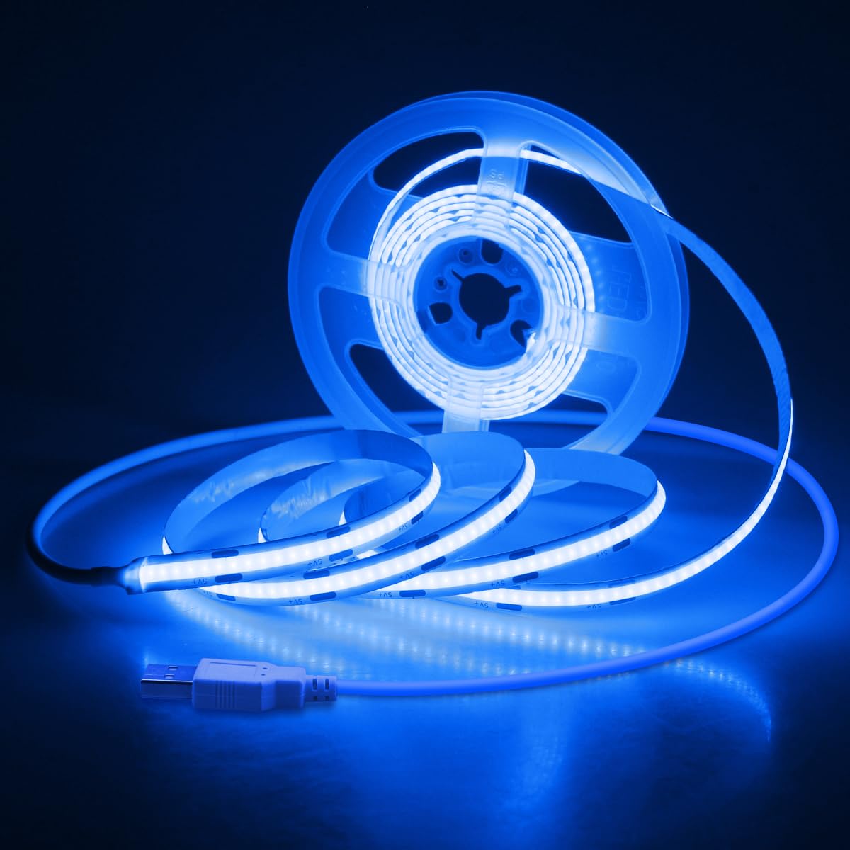 Aclorol 12V Red LED Lights for Bedroom 5M Fleixible COB LED Strip Light