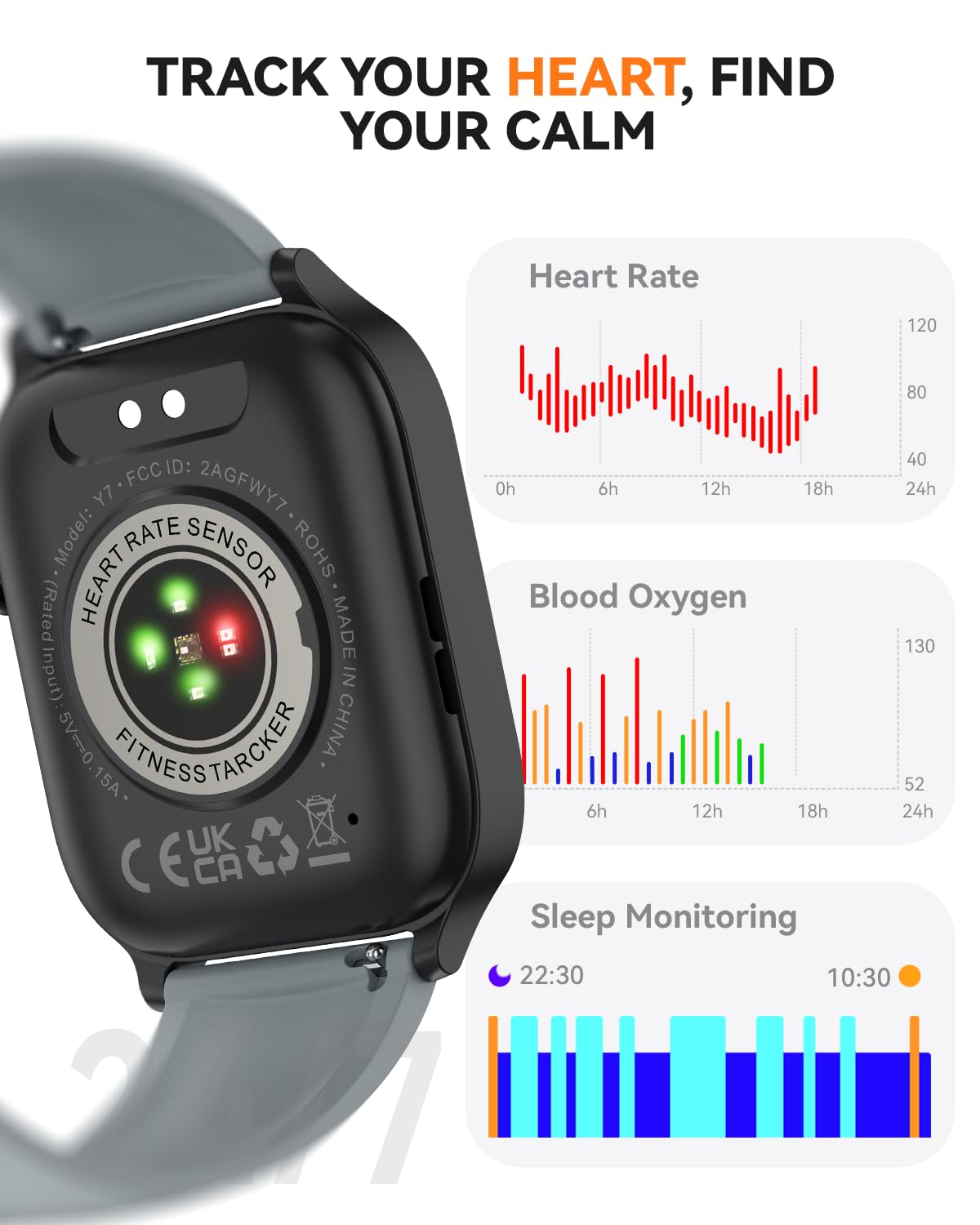 Smart Watch for Men Women- Answer/Make Call, 2024 IP68 Waterproof Fitness Tracker Watch with Sleep Step Counter Activity Smartwatch for Samsung Android iPhone iOS (Black-Blue, 1.83)
