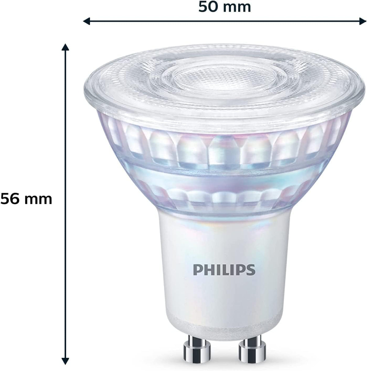 PHILIPS WarmGlow 6 Pack Dimmable [GU10 Spot] LED Light Bulbs, 3.8 W - 50W Equivalent, 2700-2200K. for Relaxed Home Lighting