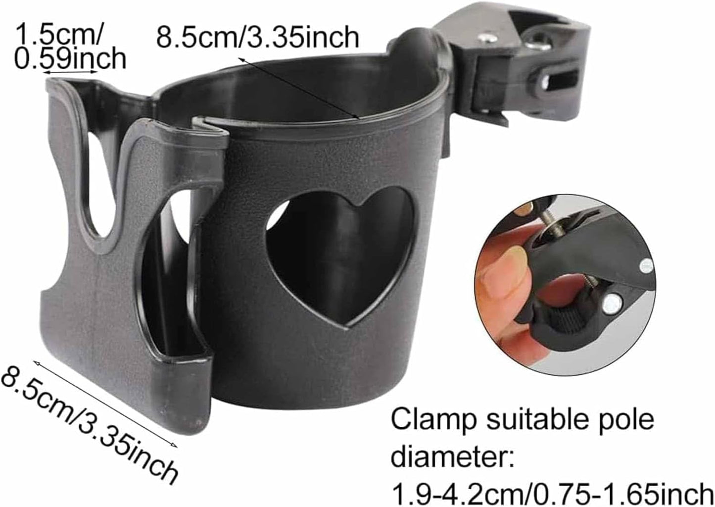 Universal Pram Accessory - Phone & Coffee Cup Holder for Pushchair, Stroller, Buggy