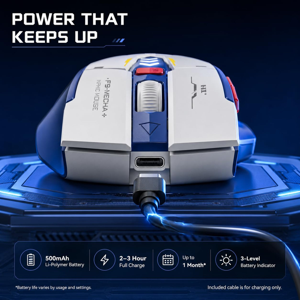 INPHIC A9 V2 Explorer Wireless Gaming Mouse, 12800 DPI Silent Mouse