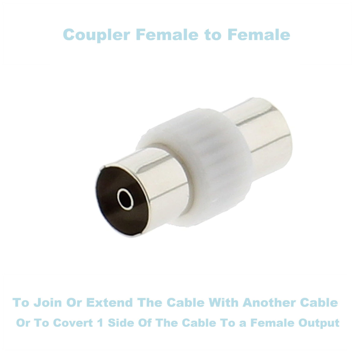 3C2V TV Coaxial Cable 8M - Nickel Plated RF Coax Extension Lead for Freesat, Aerial Socket, Freeview, Sat,DVD,VCR,SKY, Smart U-HD TV, Virgin, BT, Antenna Box, Y Splitter, Signal Booster 8.0 Meter