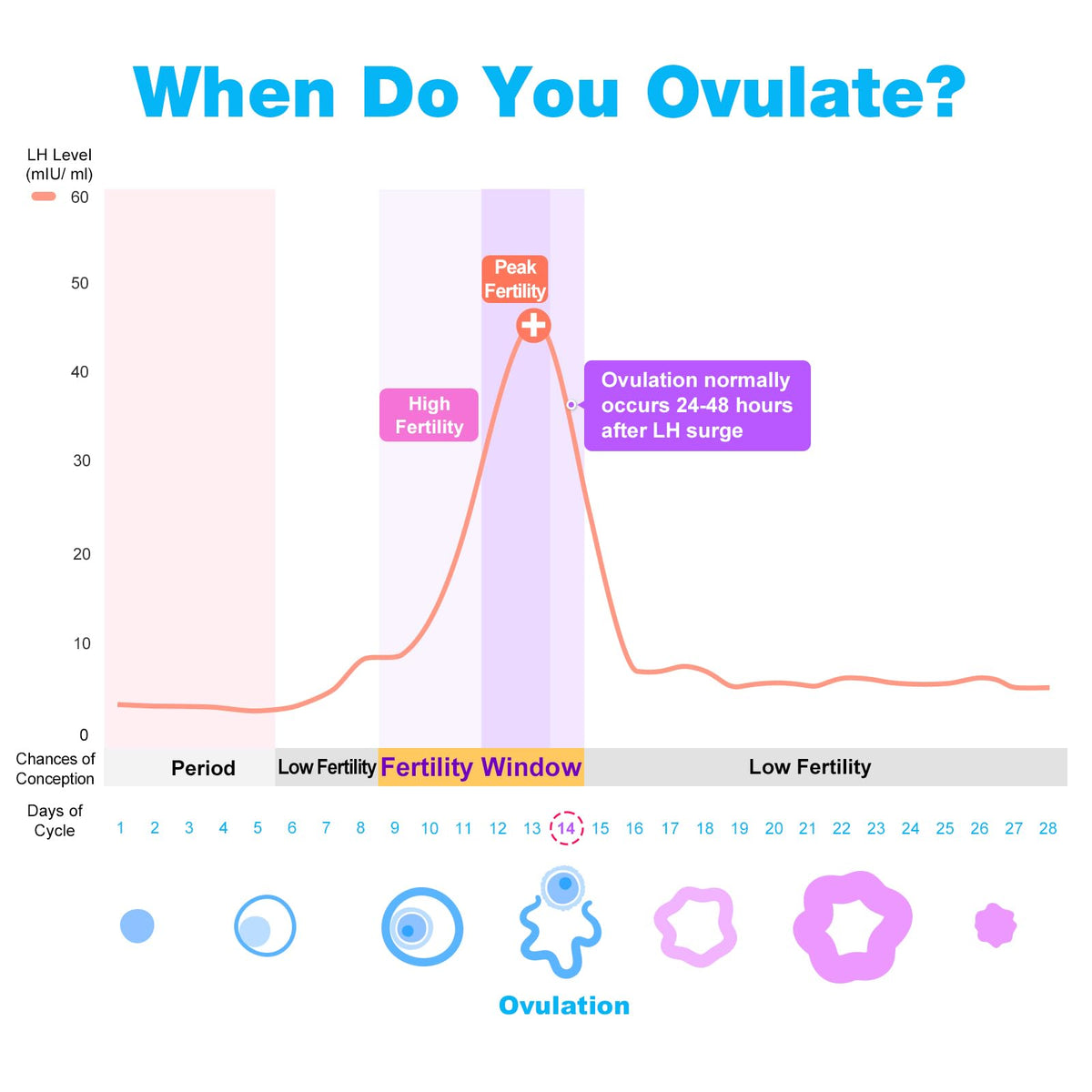 Easy@Home Ovulation Tests 25 Pack, LH Test Kit Powered by Premom App